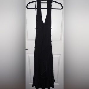 Vintage La Belle Black Halter Dress size medium